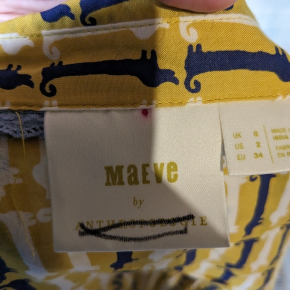Anthropologie Maeve Fredericka dachshund print blouse - Picture 6 of 8